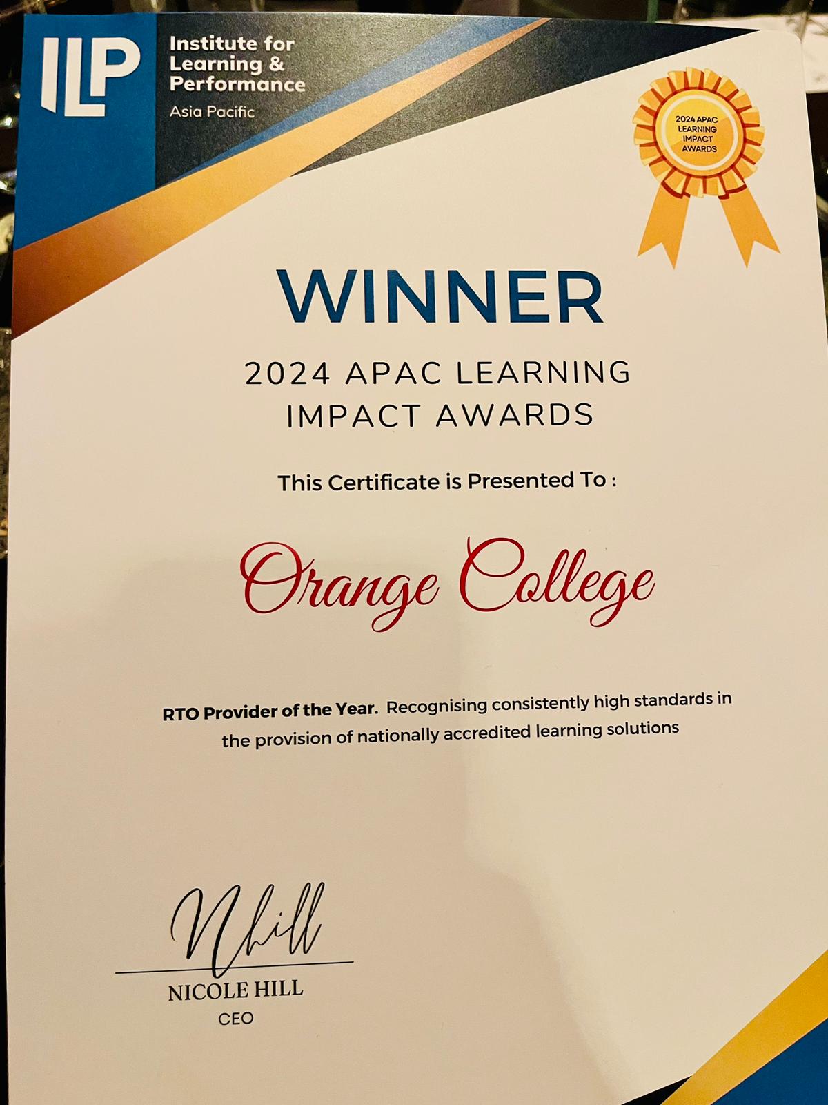 ILP APAC learning impact Awards 2024